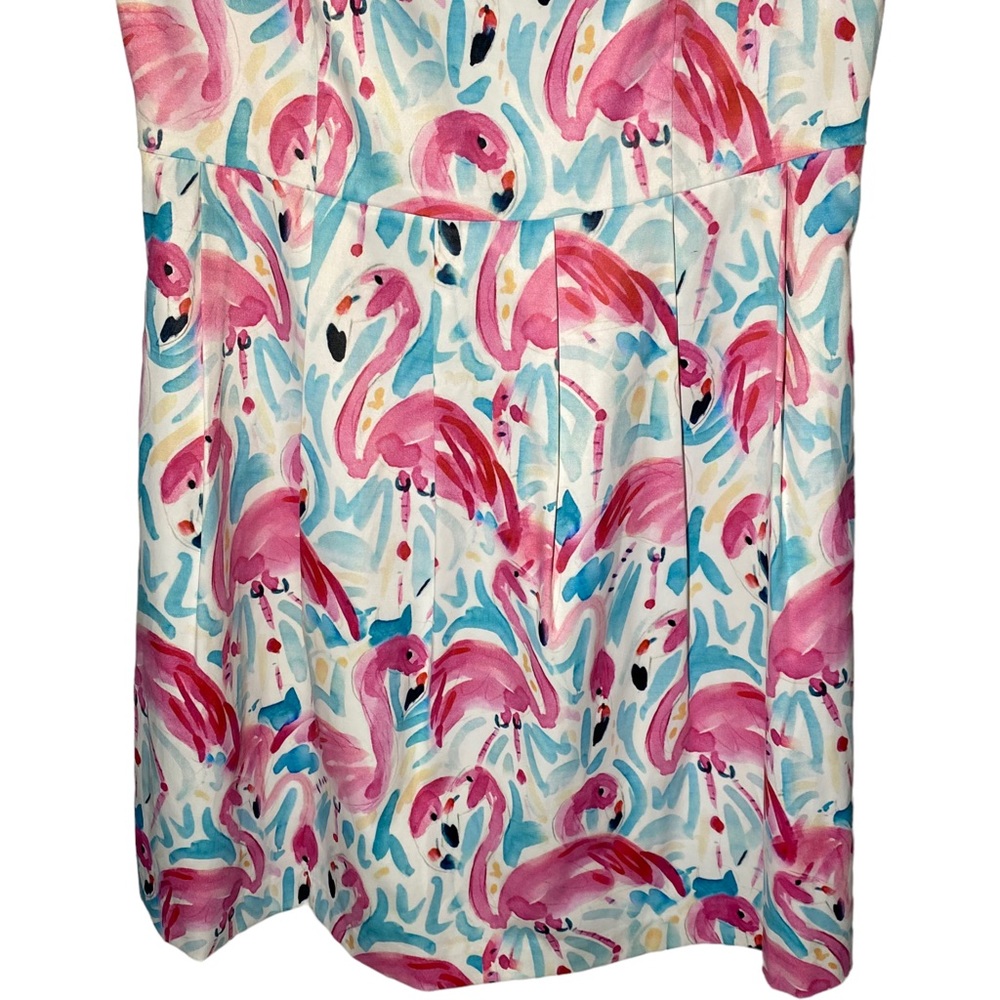 Jade Melody Tam‎ Women's Medium Pink Flamingo Tropical Fit and Flare Dress - Picture 3 of 9